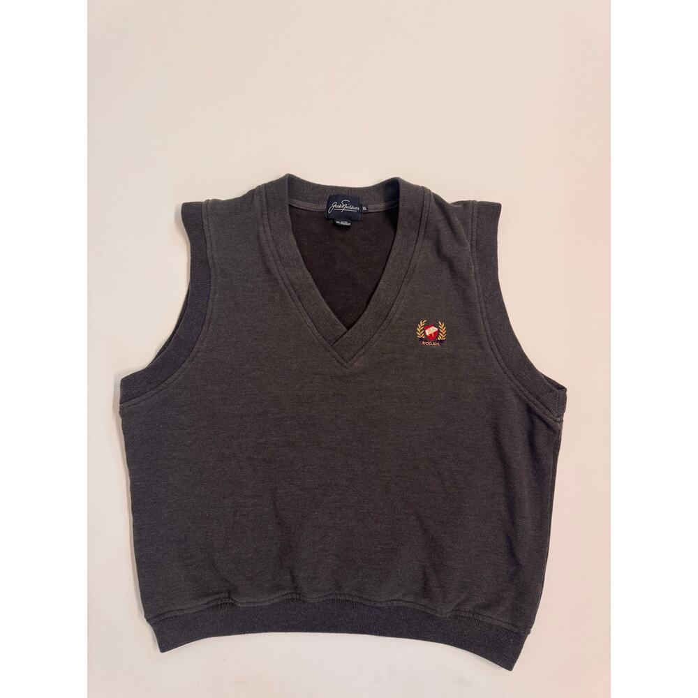 Vintage Men's Jack Nicklaus Golf Sweater Vest Gray Size XL Logo Embroidered